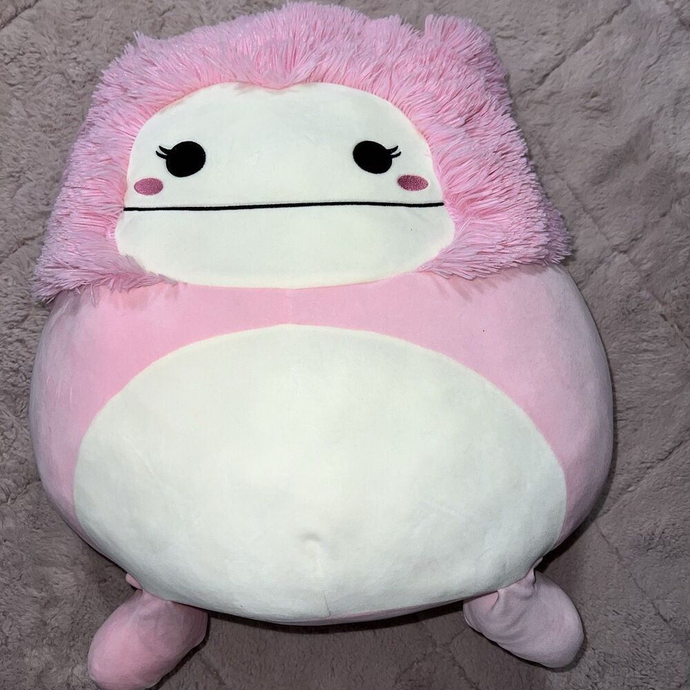 Kellytoy Squishmallows Brina Pink Bigfoot Plush 20” Collectible Soft Toy EUC